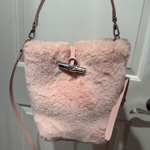 Longchamp Faux Fur Bucket Bag